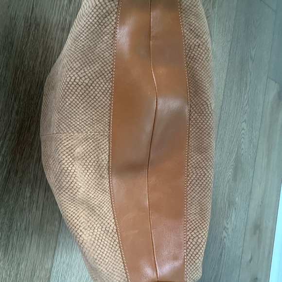 Donald j Pliner Hobo Suede Croc Leather Copper Handbag Purse - Picture 5 of 13